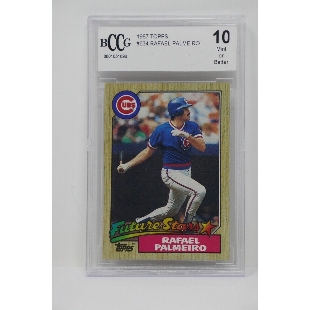 1987 Topps #634 Rafael Palmeiro Rookie Cubs Beckett 10 MINT OR BETTER